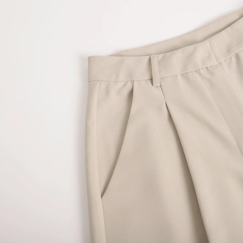 DGLUKE 2025 Nuevos Pantalones de Cintura Alta para Mujer, Pantalones Anchos de Moda para Mujer, Pantalones de Vestir Elegantes, Pantalones Rectos Negros, Ropa de Otoño