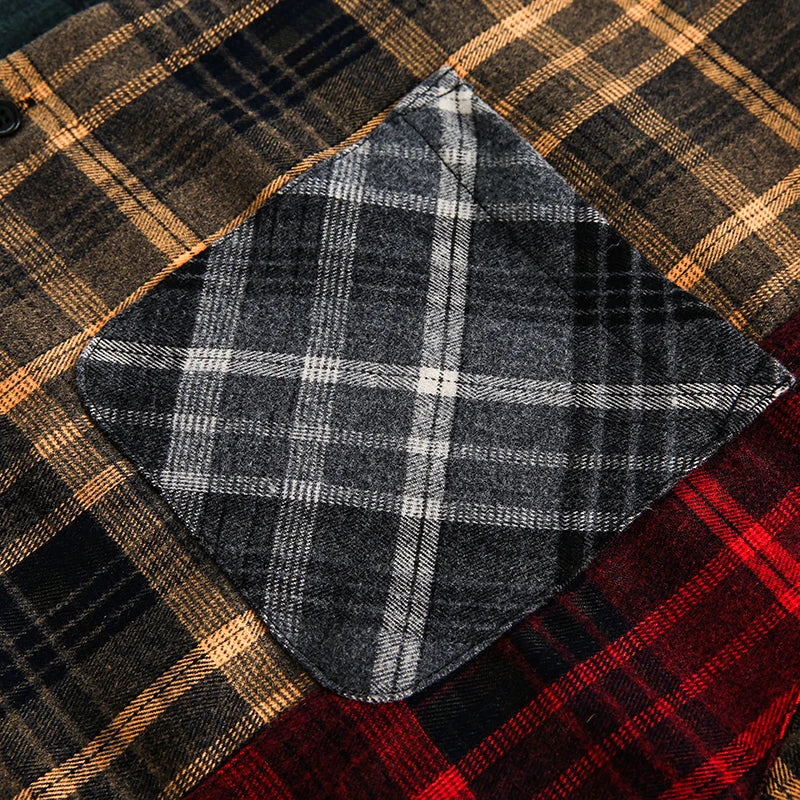 Patchwork Plaid Retro Shirt