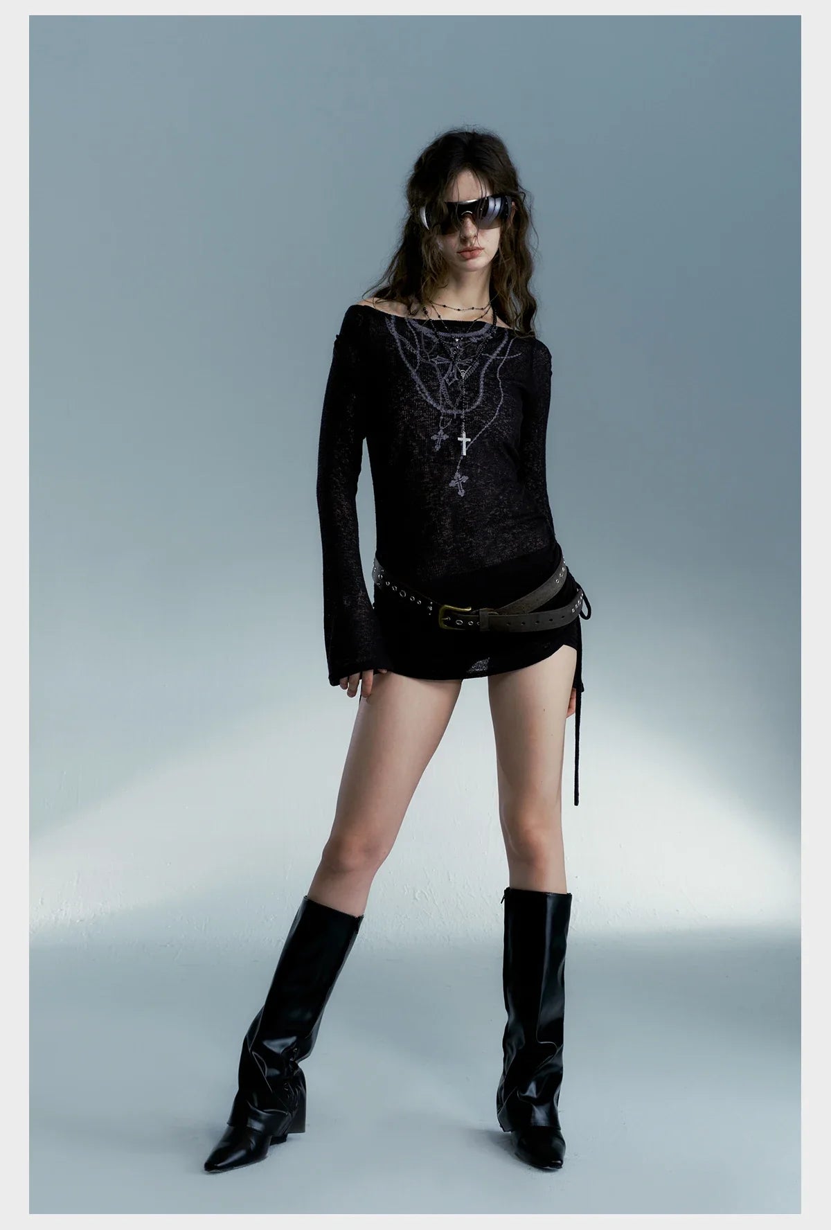 Top de manga larga grunge