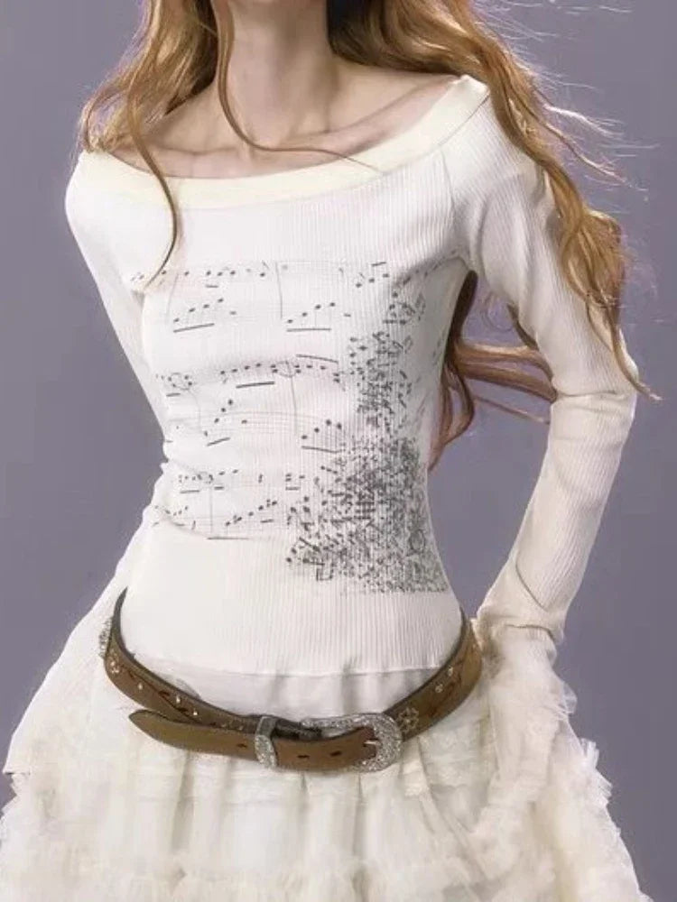 Vintage Lace Patch Slim Fit T-Shirt