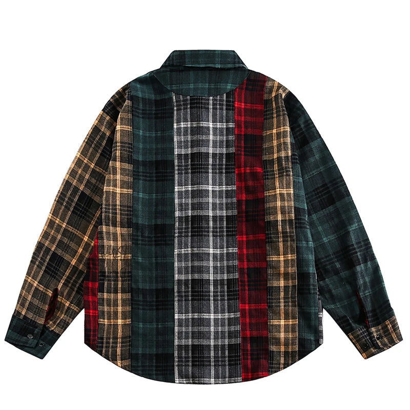 Patchwork Plaid Retro Shirt