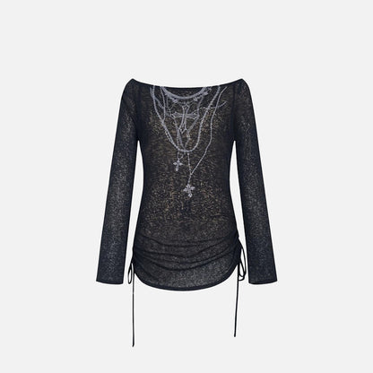 Top de manga larga grunge