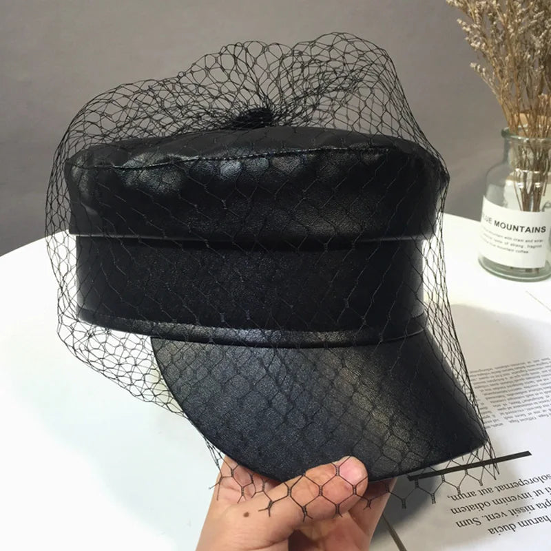 Black Lace Veil Hat
