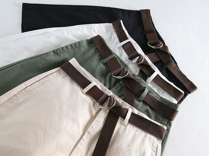 Soft Girl Solid Color High Waist Shorts