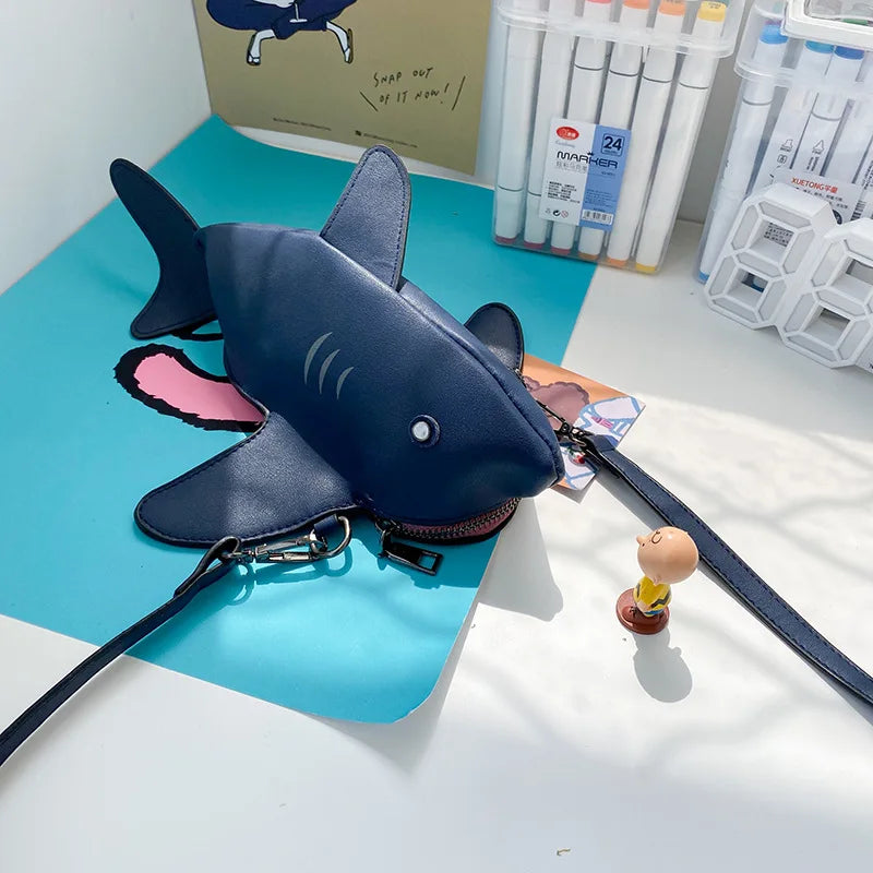 Shark Cartoon Women Cross Bag