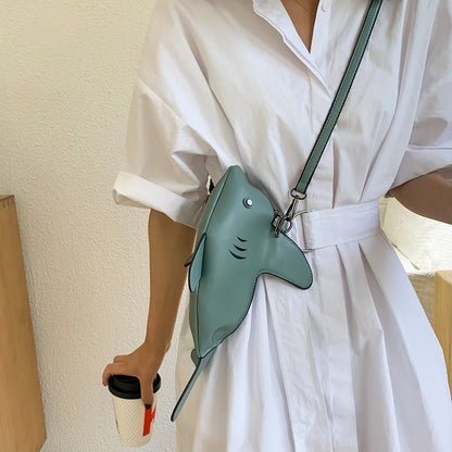 Shark Cartoon Women Cross Bag