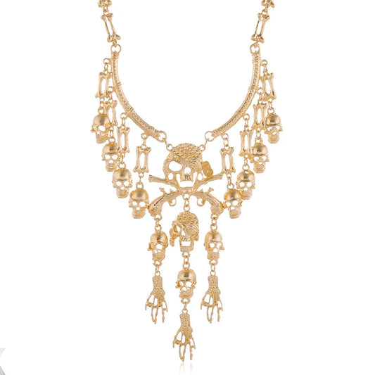 Classic Vintage Skeleton Skull Necklace