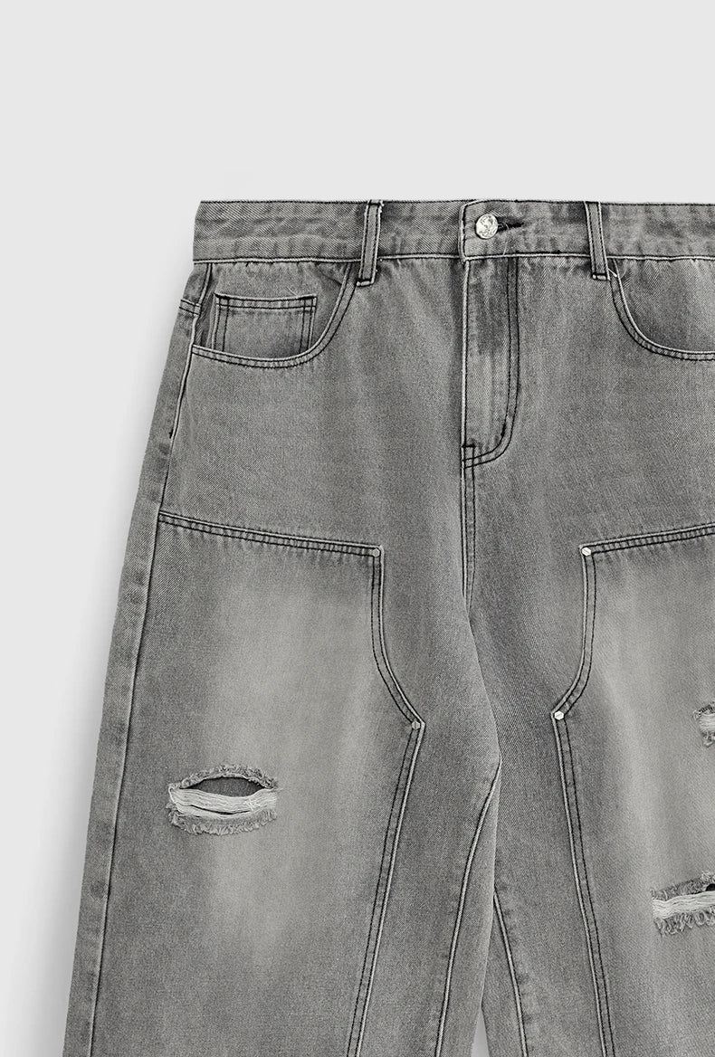 Ripped Wide Leg Carpenter Jeans