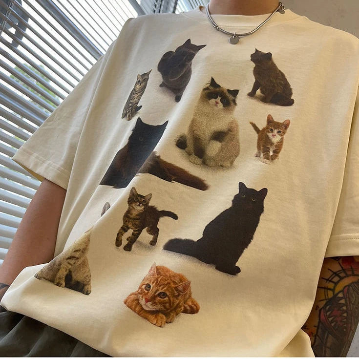Y2k Cat Party T-shirt