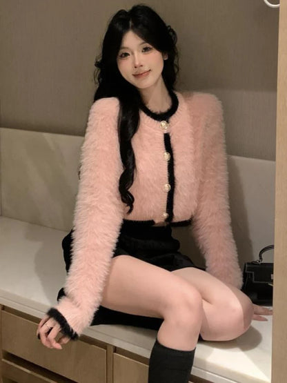 Cozy Knitted Fuzzy Cardigan