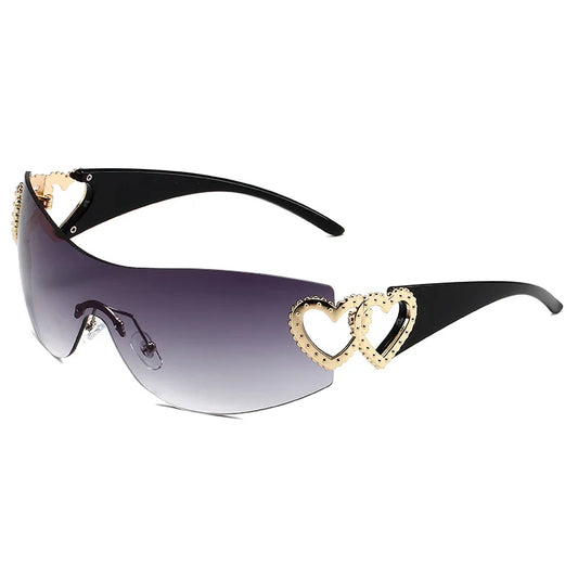 Y2K Conjoined Heart Glasses