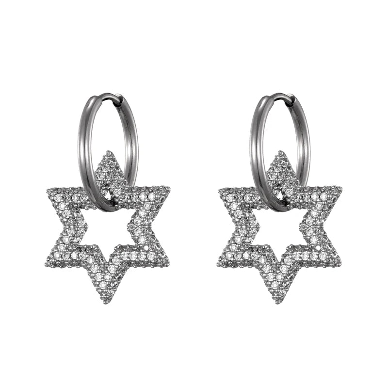 Steel Ear Buckle Oval Earrings