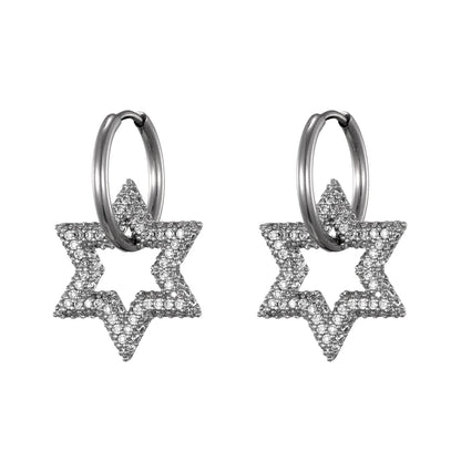 Steel Ear Buckle Oval Earrings