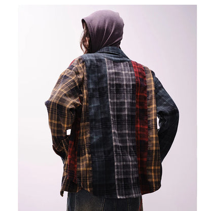Patchwork Plaid Retro Shirt