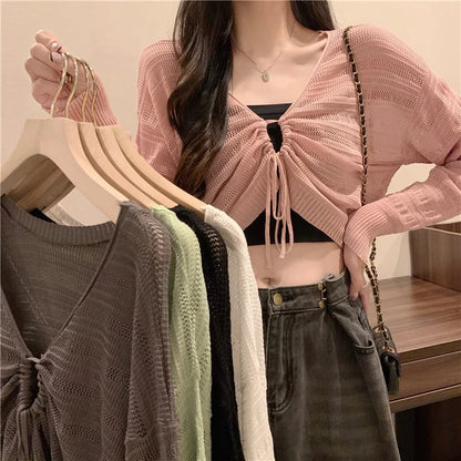 Chic Slim Solid Color Knitted Cardigan