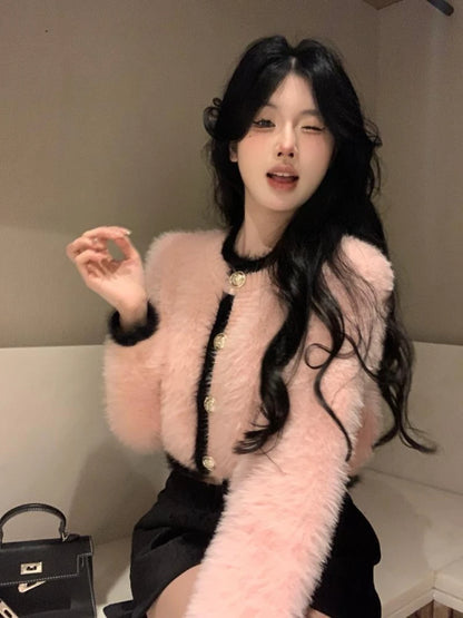 Cozy Knitted Fuzzy Cardigan