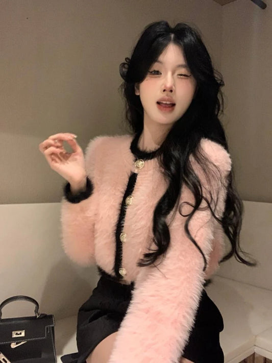 Cozy Knitted Fuzzy Cardigan