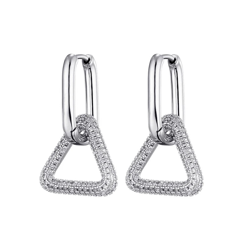Steel Ear Buckle Oval Earrings