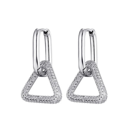 Steel Ear Buckle Oval Earrings