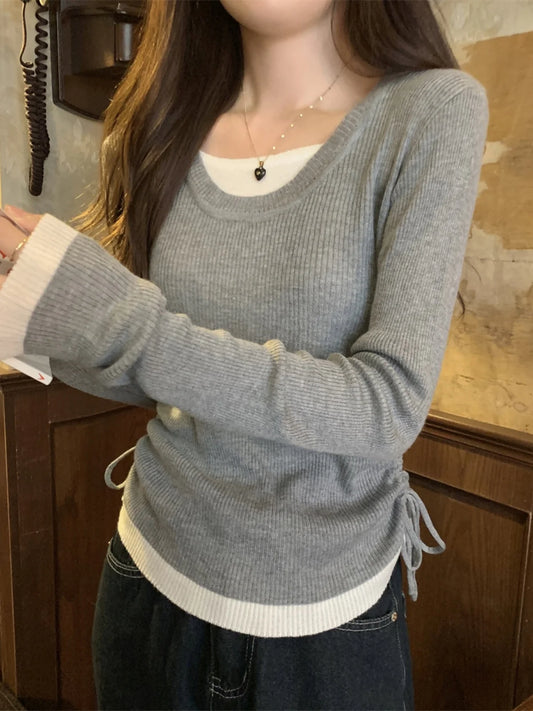 Slim Fit Knitted Long Sleeve Sweater