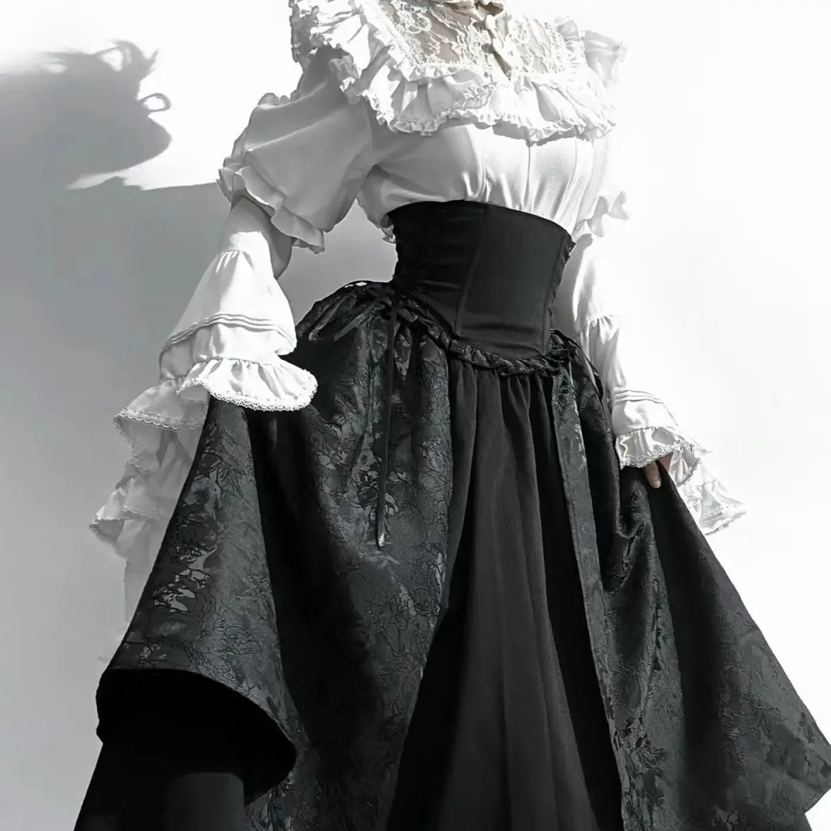 Flare Sleeve Lace Patchwork Blouse Shirt