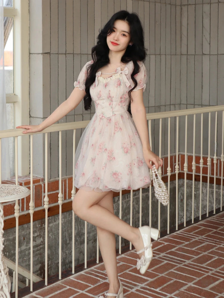 Y2K Mini Floral Dress