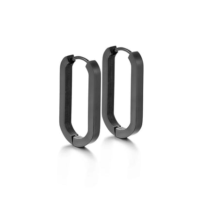 Steel Ear Buckle Oval Earrings