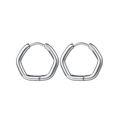 Round Oval & Heart Stainless Earrings