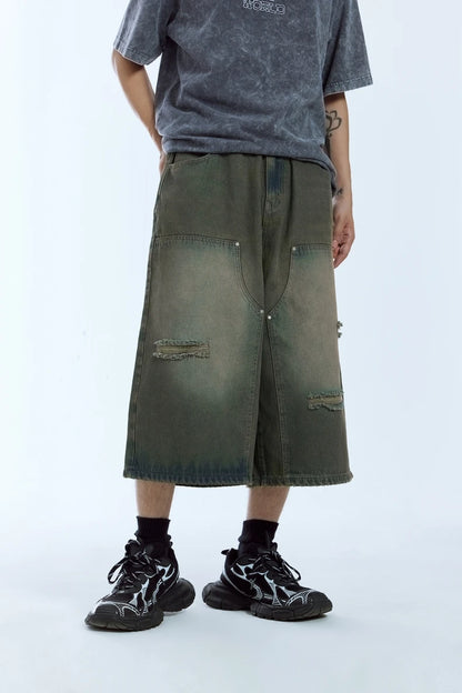 Ripped Wide Leg Carpenter Jeans