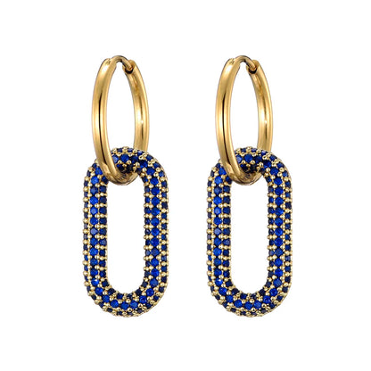 Steel Ear Buckle Oval Earrings