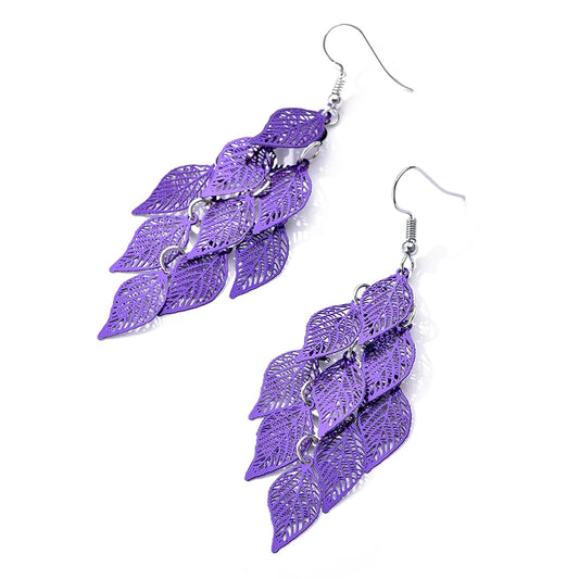 Vintage Hollow Leaves Earrings