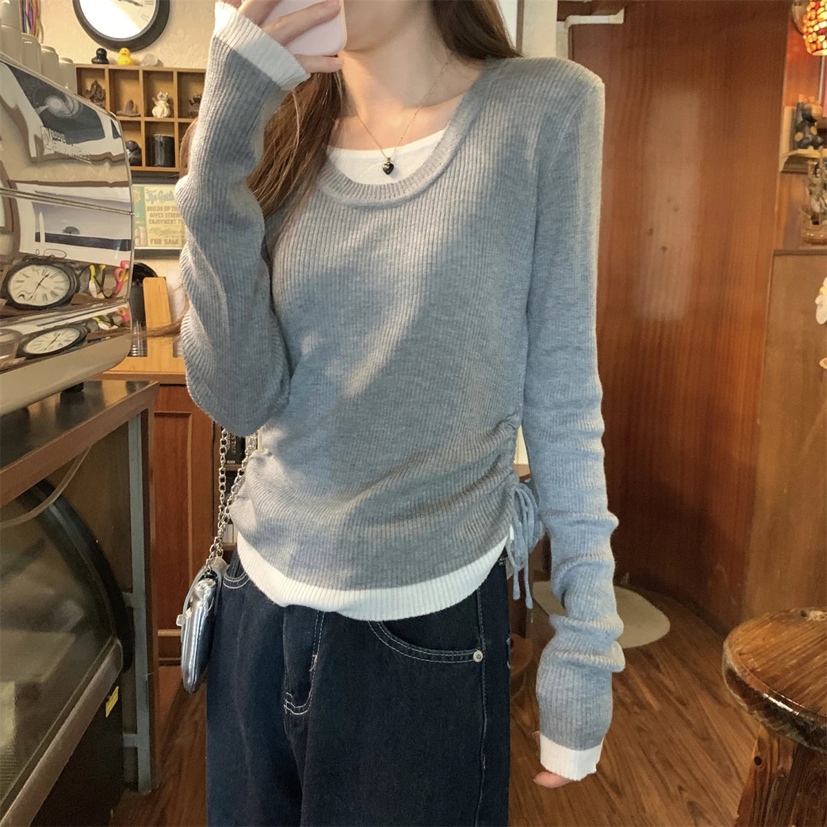 Slim Fit Knitted Long Sleeve Sweater