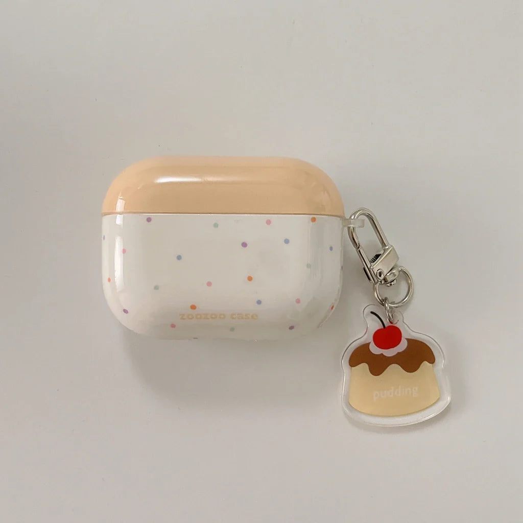 Estuche para auriculares con temática de pudín de postre