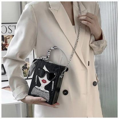 Glasses Beauty Girl Shoulder Bag