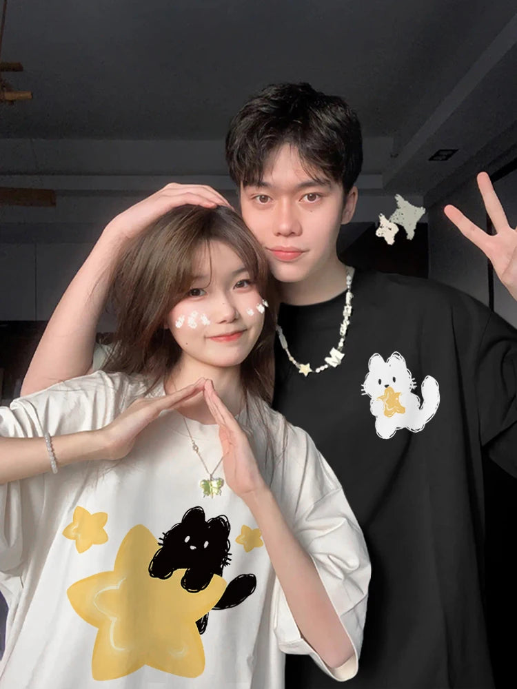 Yellow Star Cat T-shirt