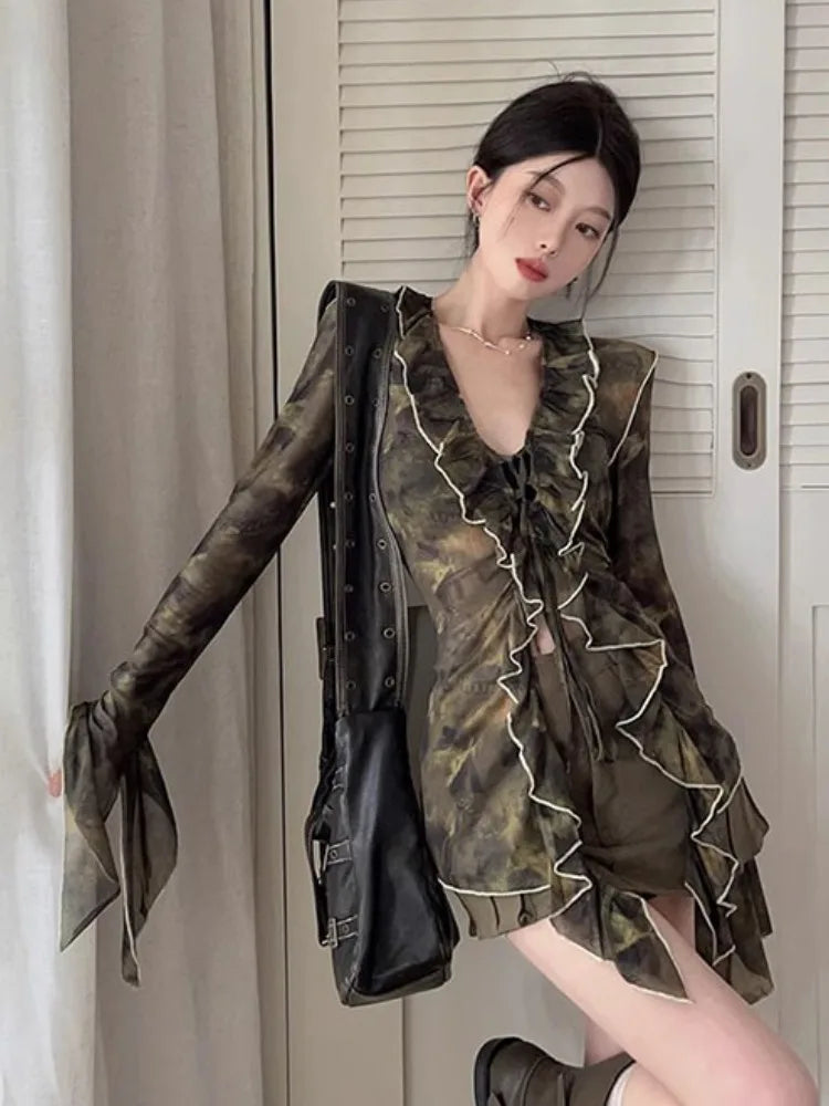 Vintage Punk Gauze Bandage Irregular T-Shirt