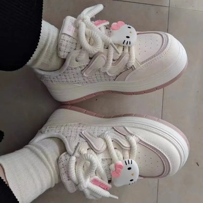 Front view of the white Hello Kitty Dreamcatcher Sneakers 