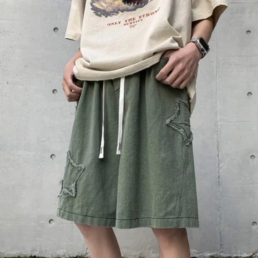 Vintage Star Loose High Waist Shorts