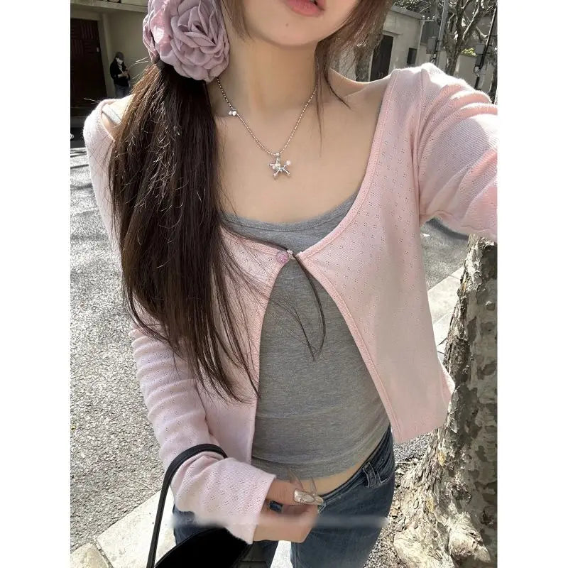 Fairy Button Crop Cardigan & Tank