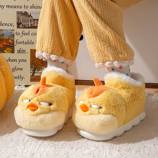 Angry Yellow Chicken Indoor Slippers
