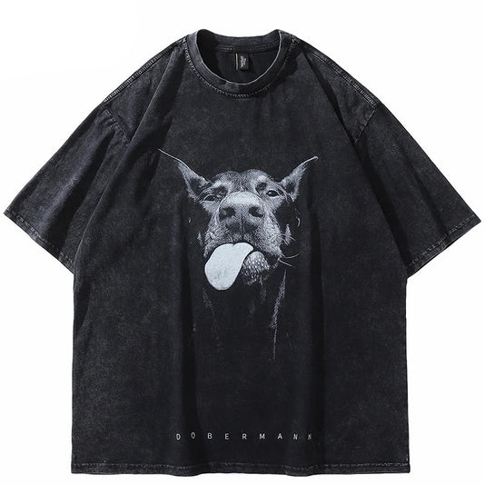 Washed Doberman Dog T-shirt