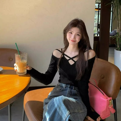 Sexy Grunge Hollow Out Knitted Top
