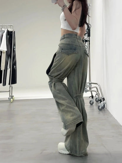 Women's Hip Pop Wide Leg Jeans