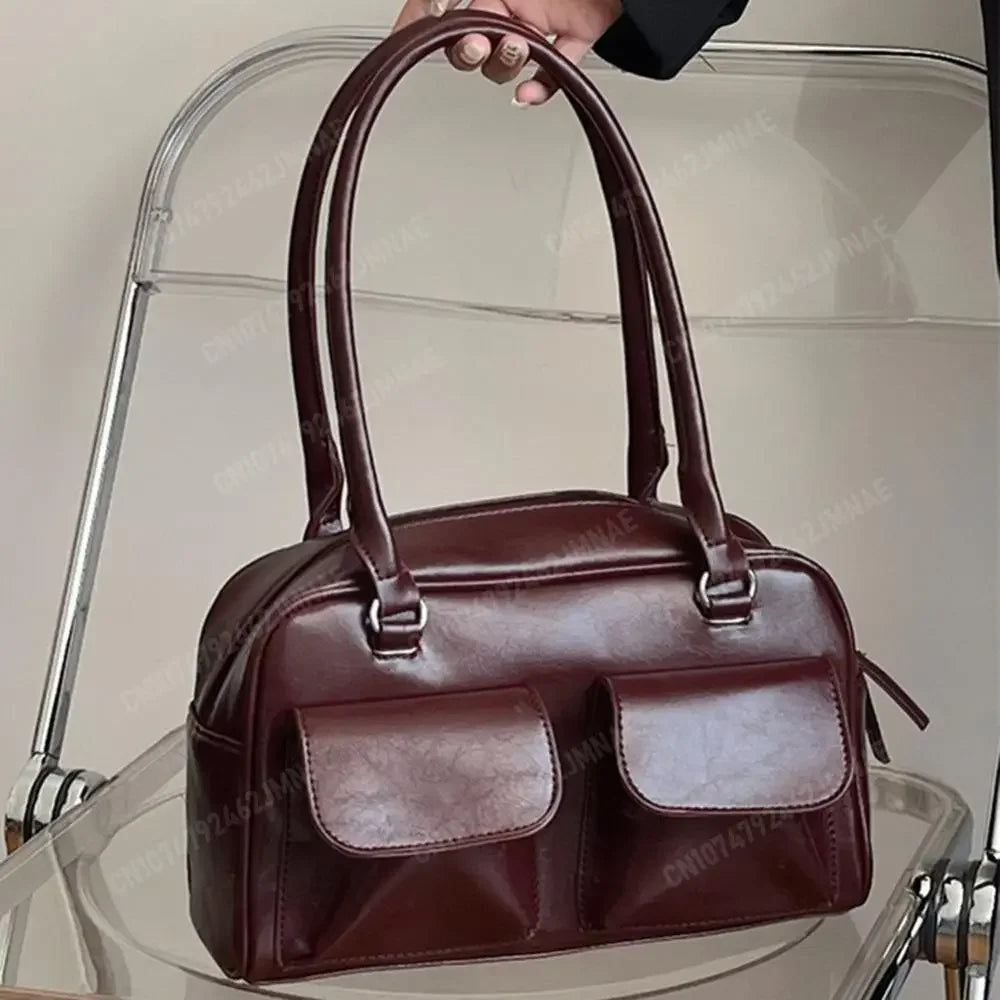 Y2K Chic Vintage Leather Handbag