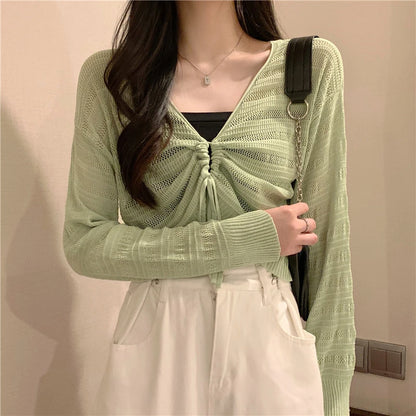 Chic Slim Solid Color Knitted Cardigan