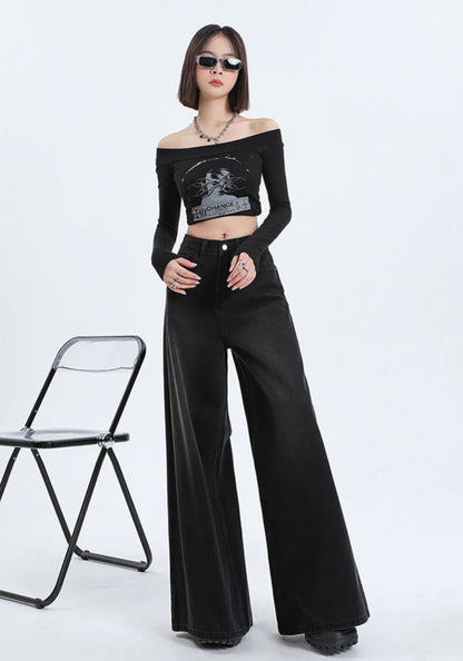 Light Blue Vintage Wide Leg Jeans