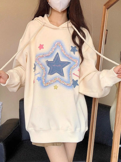 Cozy Star Patch Fleece Hoodie