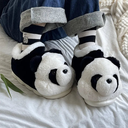 Cute Indoor Fluffy Panda Slippers