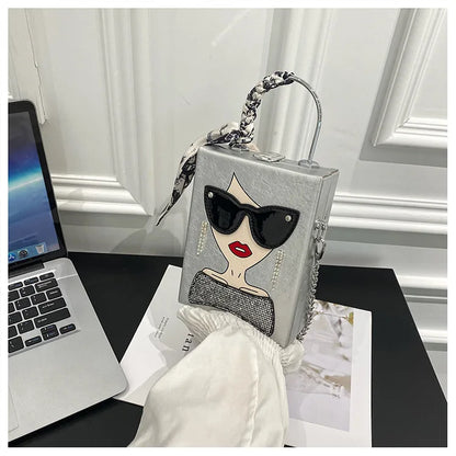 Glasses Beauty Girl Shoulder Bag
