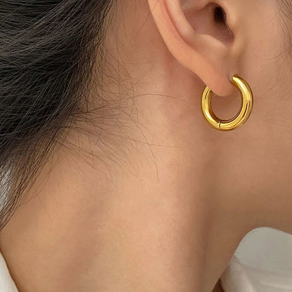 Round Oval & Heart Stainless Earrings